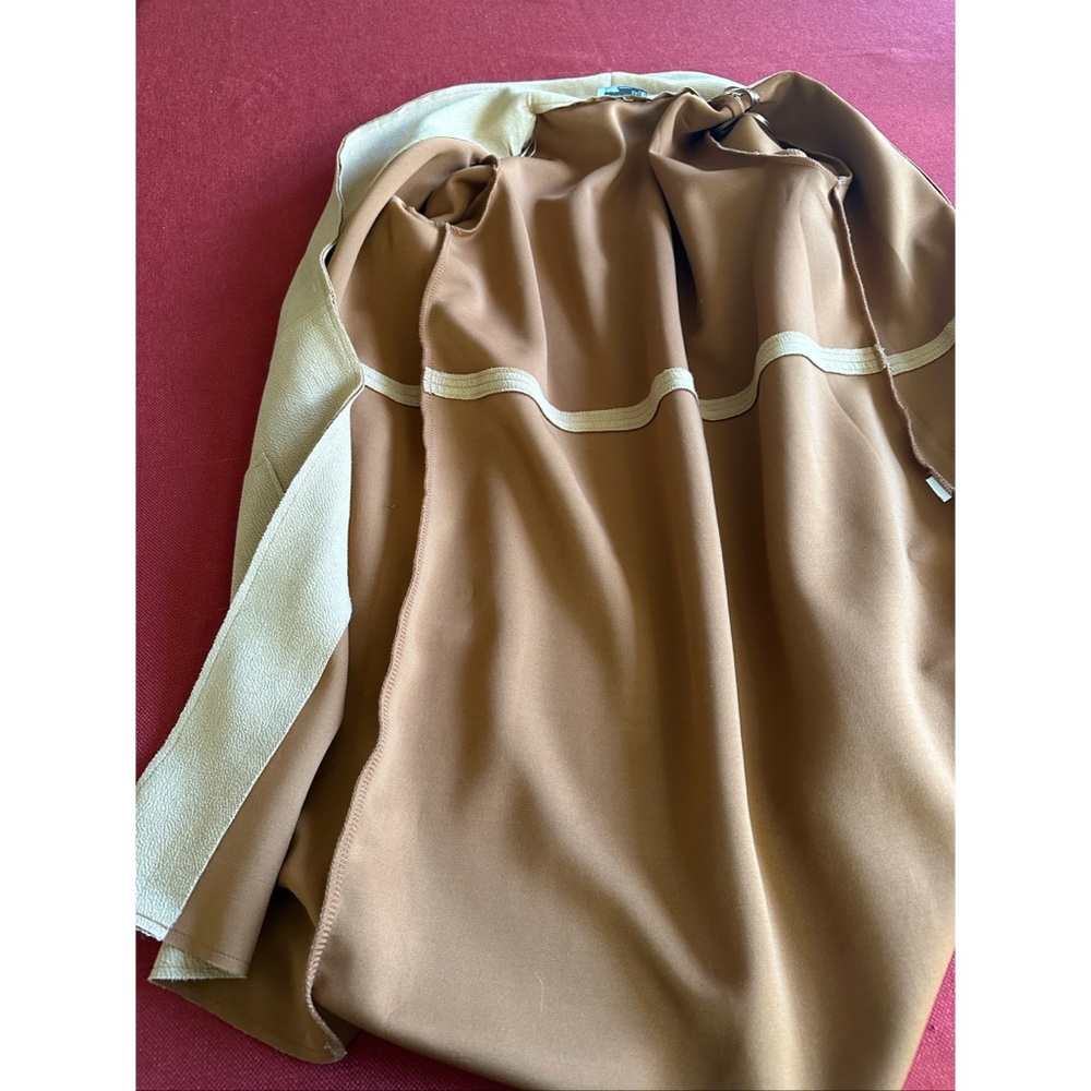 Zara Faux Suede Camel Longline Open Coat, S - Picture 13 of 16